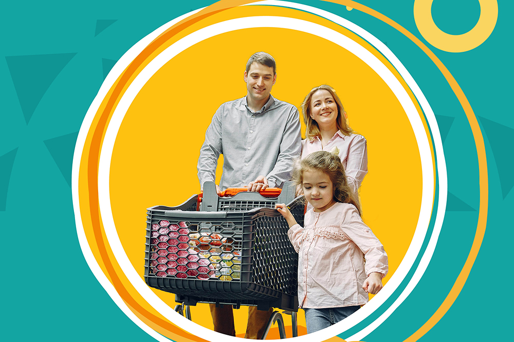Family grocery shopping